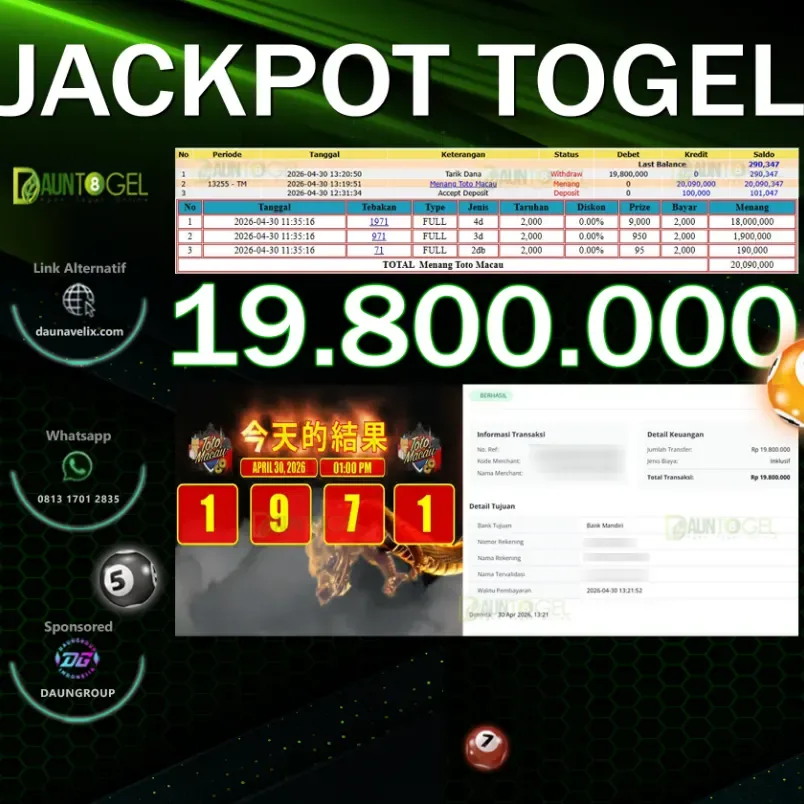 JACKPOT TOGEL TOTO MACAU