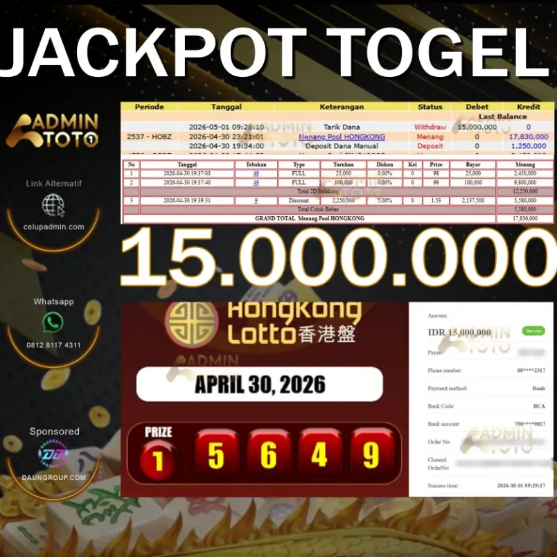 JACKPOT HONGKONG LOTTO