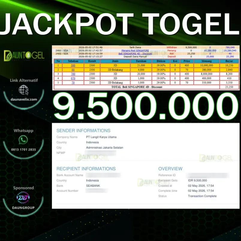 JACKPOT TOGEL SINGAPORE