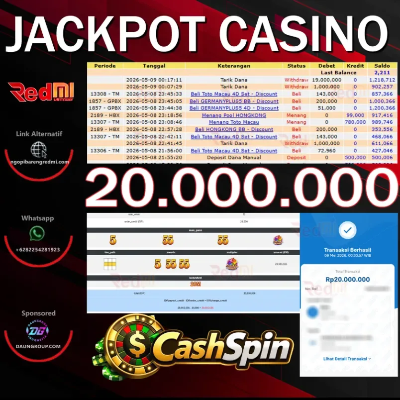 JACKPOT LIVE CASINO CASH SPIN