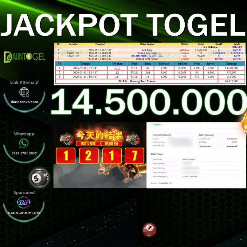 JACKPOT TOGEL TOTO MACAU