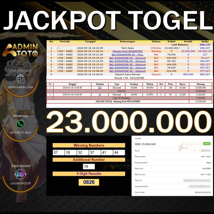 JACKPOT TOGEL SINGAPORE