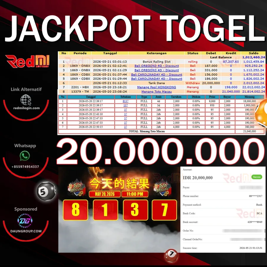 JACKPOT TOTO MACAU