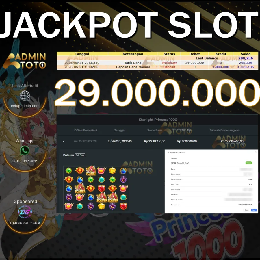 JACKPOT SLOT STARLIGHT PRINCESS 2000