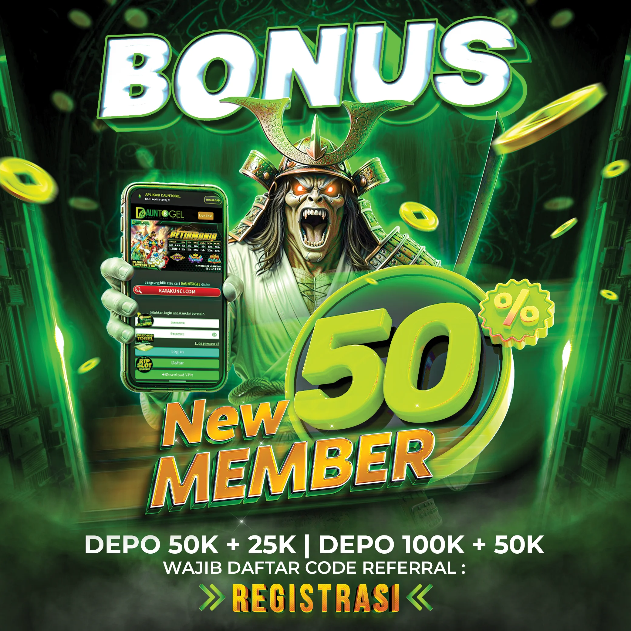 BONUS NEW MEMBER 50%